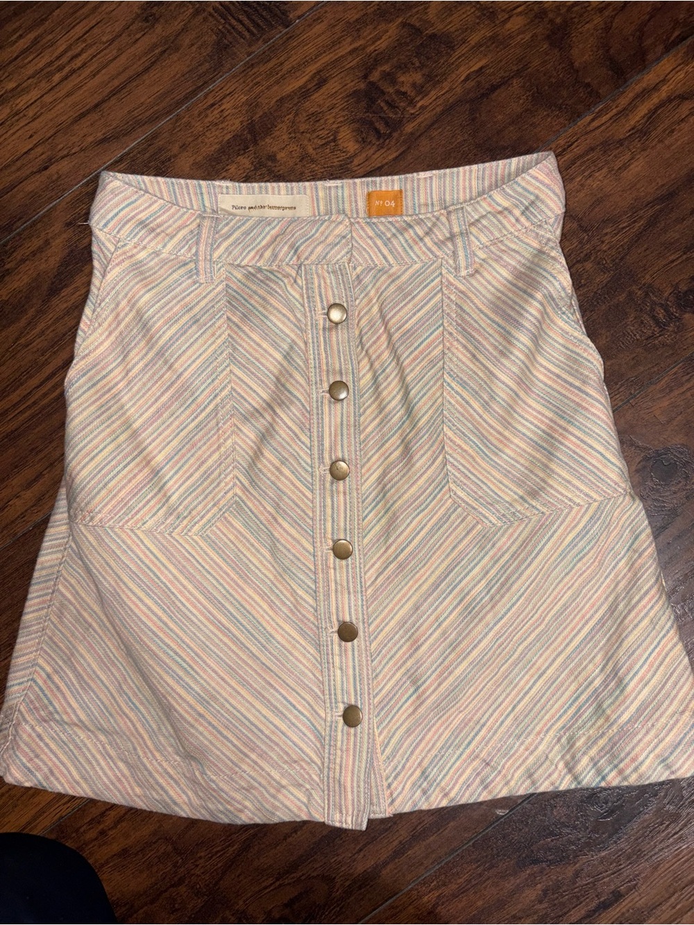 Anthropologie Pastel Multi-Stripe Mini Skirt